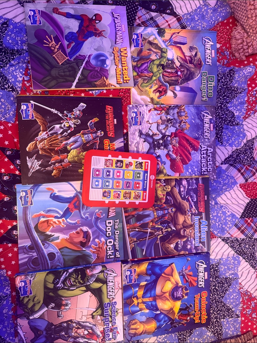 Avengers Kids Toy Book Set with Red Electronic Learning Tablet